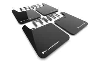 GMC Sierra 1500 Mud Flap - Front + Rear - Rally Armor - UR Series - Black with White Logo - `19-`25